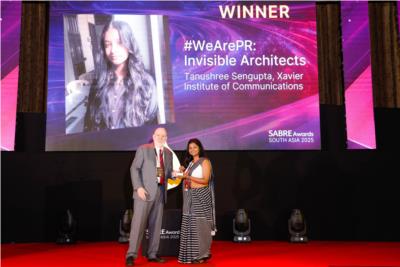 Tanushree Sengupta, PR Alumnus 2024-25, bagged the Sabre Award, South Asia 2025