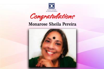 XIC Congratulates Monarose Sheila Pereira