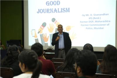 Mr. D Sivanandhan spoke with students on Excellence in Journalism and crime reporting