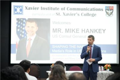 US Consul General Mr Mike Hankey interacted with the Journalism students
